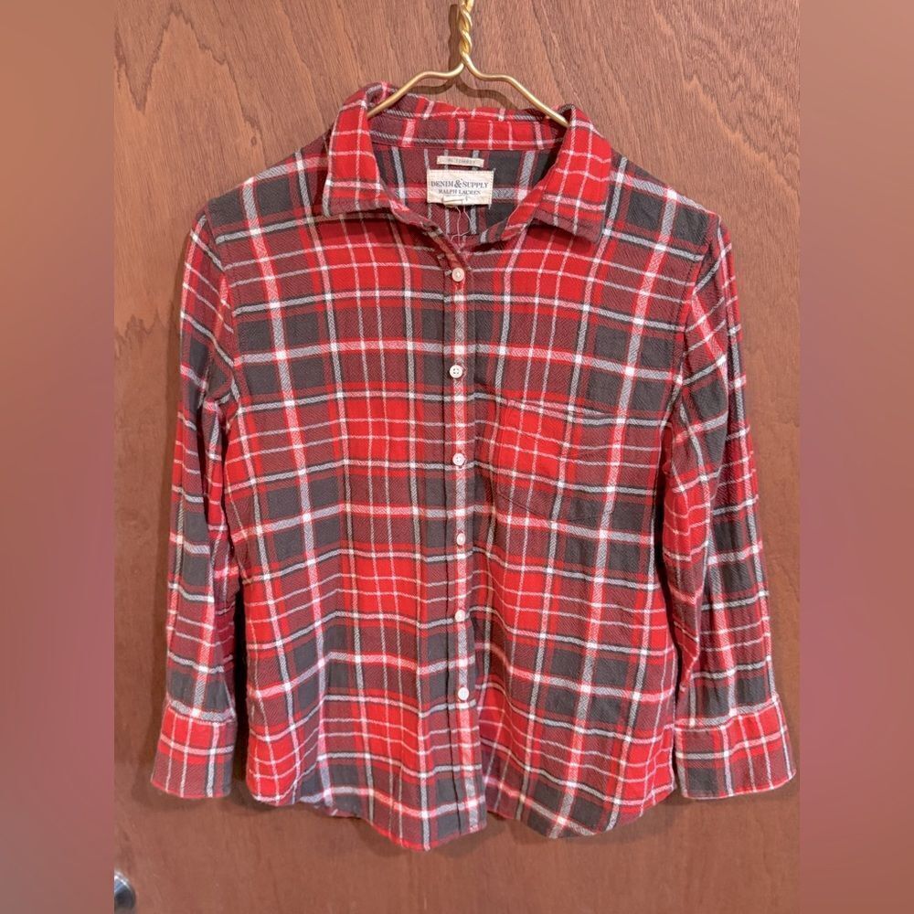 Denim & Supply Ralph Lauren Red Plaid Shirt Size M